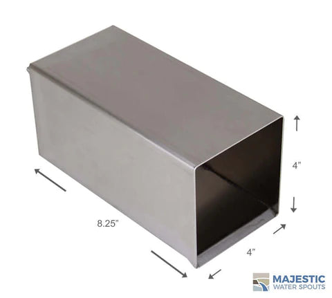 MAJESTIC HUGO 4" BOS SQUARE SCUPPER STAINLESS STEEL
