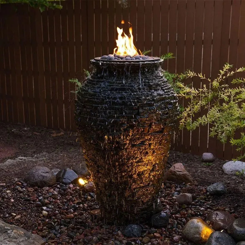 Aquascape FIRE AND WATER STACKED SLATE URN – 55” H (140 CM) 58114