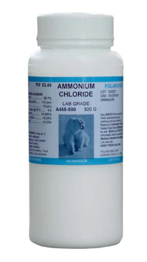 Ammonium Chloride Lab Grade - 500g Jar for Pond Filter Cycling