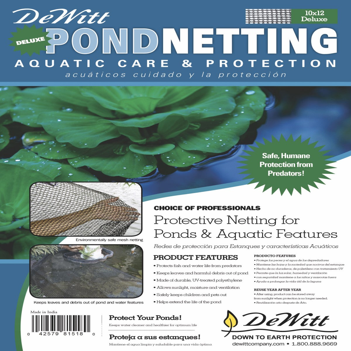 DeWitt Deluxe Pond Netting package